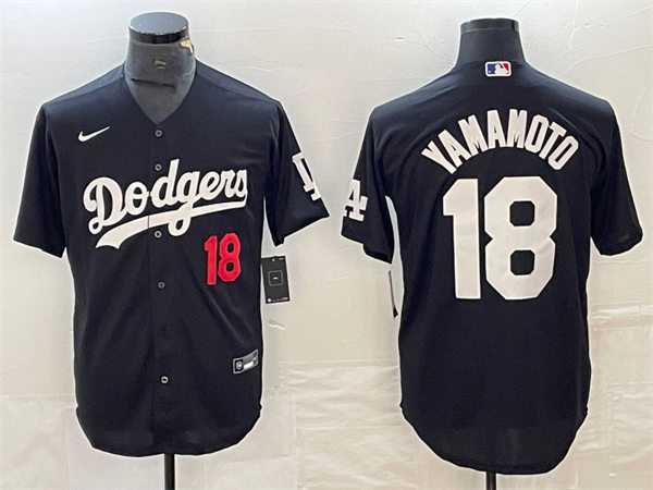 Mens Los Angeles Dodgers #18 Yoshinobu Yamamoto Nike Black Fashion Baseball Jersey,We sell and wholesale Mens Los Angeles Dodgers #18 Yoshinobu Yamamoto Nike Black Fashion Baseball Jersey on line form chian!